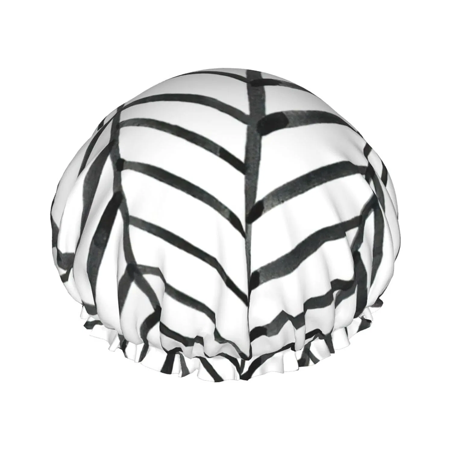 Двойная водонепроницаемая шапочка для душа, HLBSDM, Black And White Boho