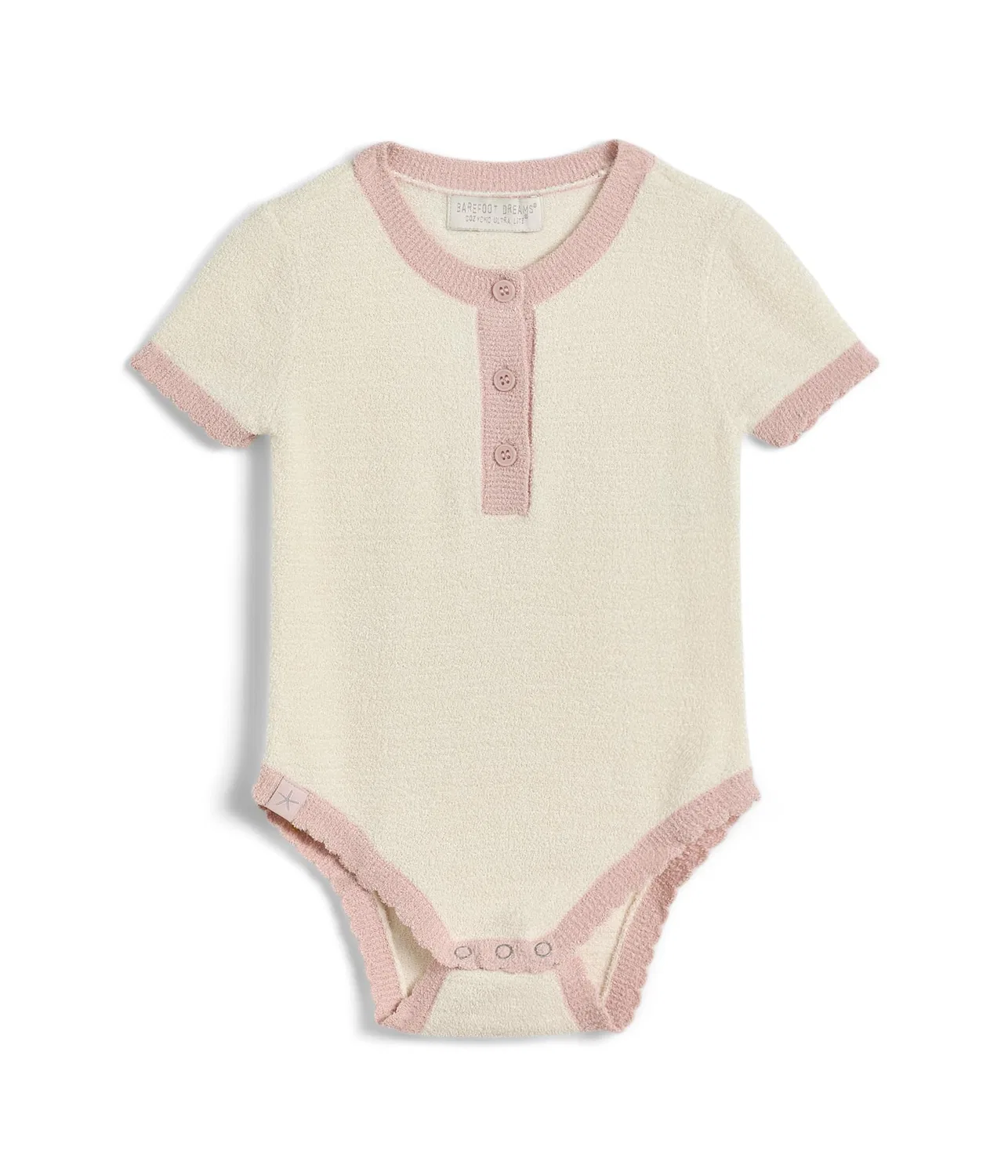 Боди с фестончатым краем (для младенцев) Barefoot Dreams Kids, Cream Multi