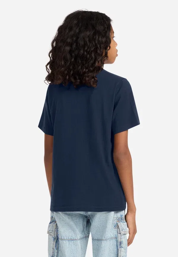 Комплект из 3 футболок унисекс - базовая футболка Abercrombie & Fitch, белый/темно-синий/бежевый — фото 2