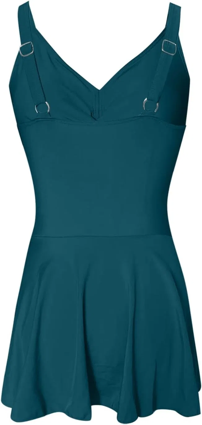 Женский слитный купальник с утягивающим эффектом, V-образный вырез, Mint Green — фото 3