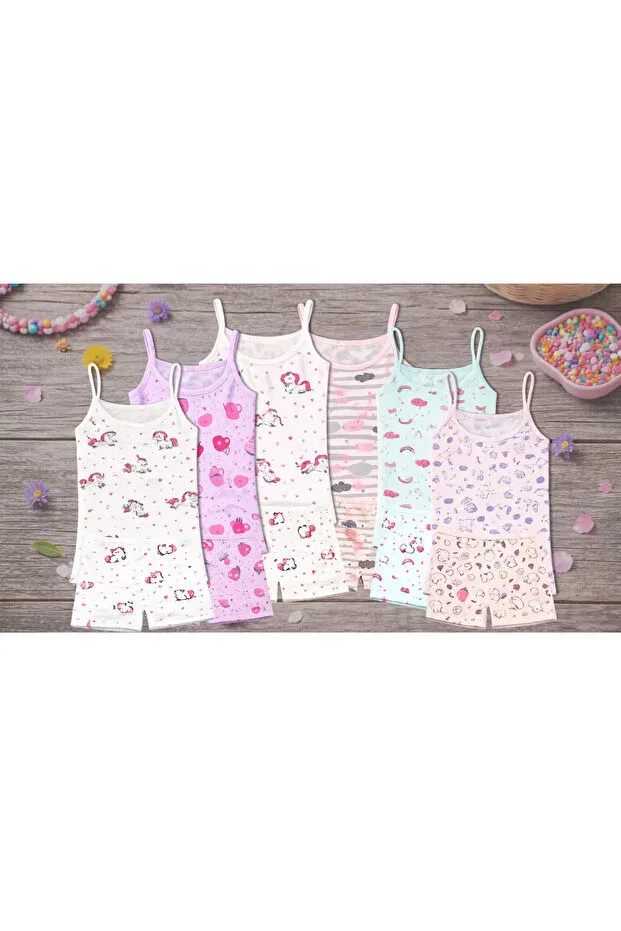 Детский комплект нижнего белья для девочек хлопковый 6-Piece Assorted Girls' Underwear Set Süsen Lingerie, Patterned — фото 3
