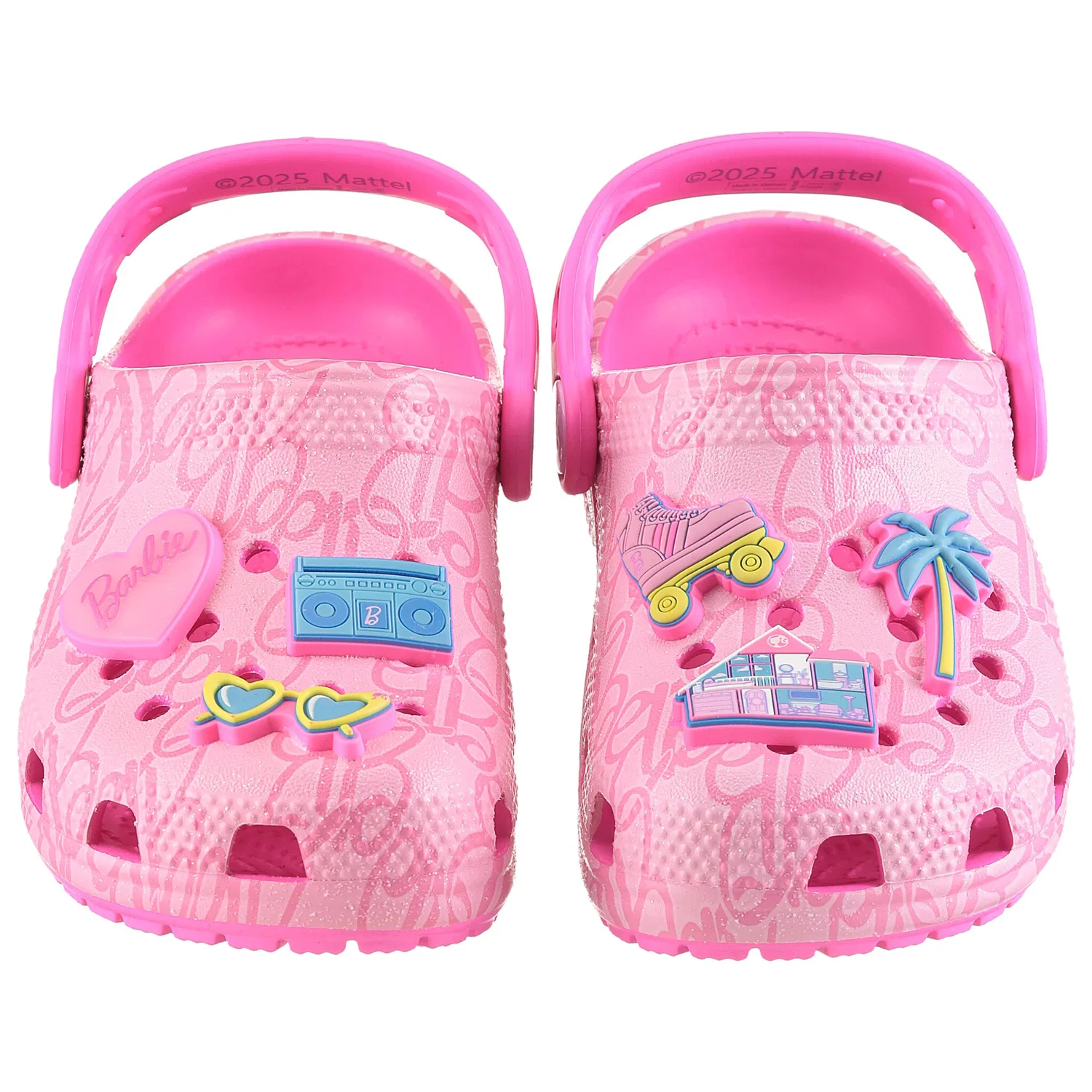 Детские клоги Barbie с принтом Crocs, Pink Multi — фото 2