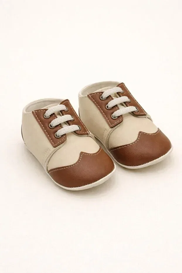 Детские туфли для мальчиков кожаные Minissa Baby Kids, Brown White — фото 3