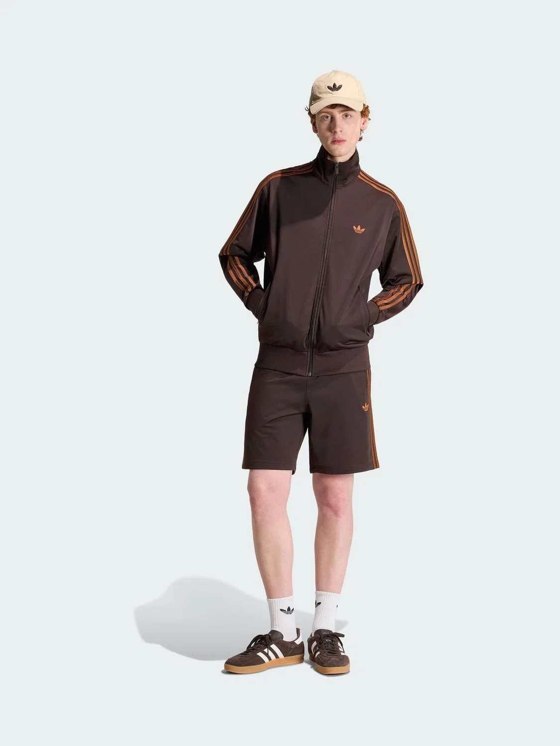 Шорты Firebird, adidas Originals, коричневый