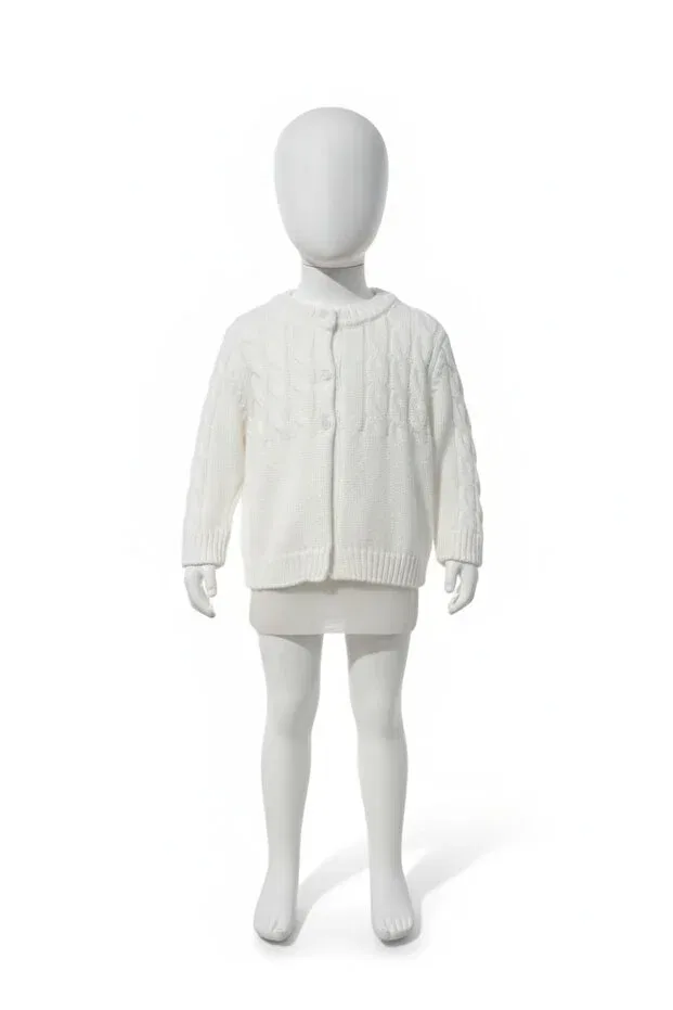 Детский кардиган с косой вязкой Imoop Design, White