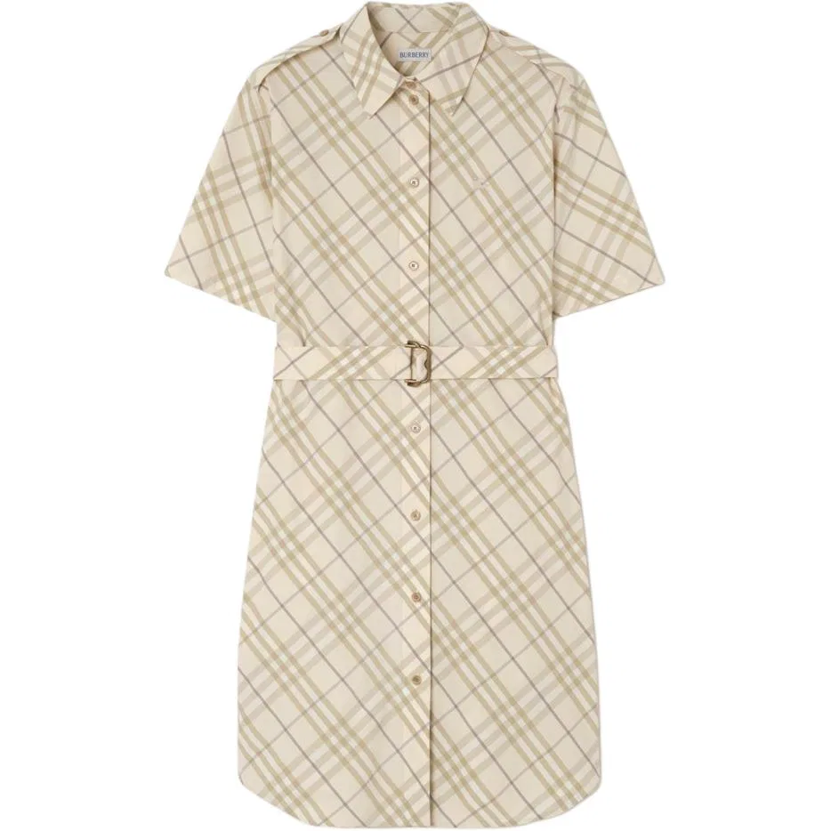 Женское платье миди с коротким рукавом Sesame Burberry, Sesame