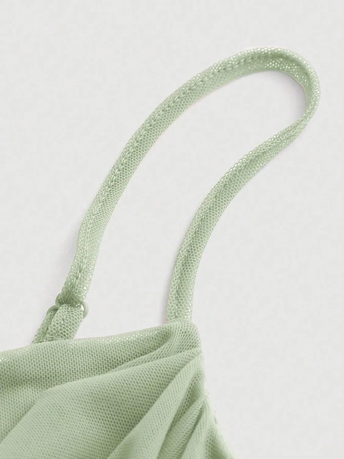 Женское облегающее платье-комбинация с разрезами Generic, Green — фото 4