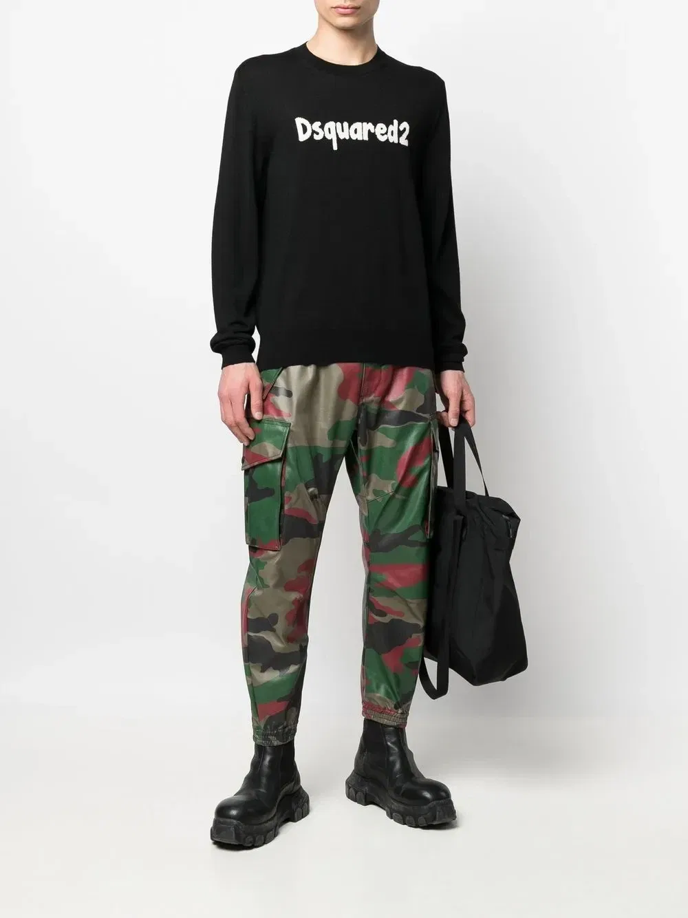 Зауженные брюки карго с камуфляжным принтом Dsquared2, зеленый — фото 2