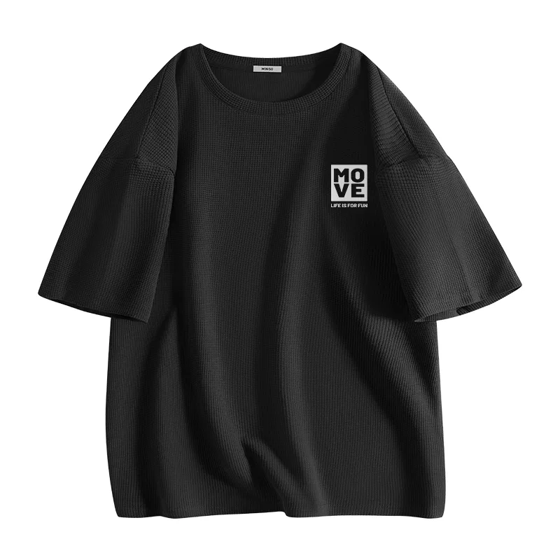 Детская футболка с вафельным трикотажем Miniso, Dark Gray — фото 3