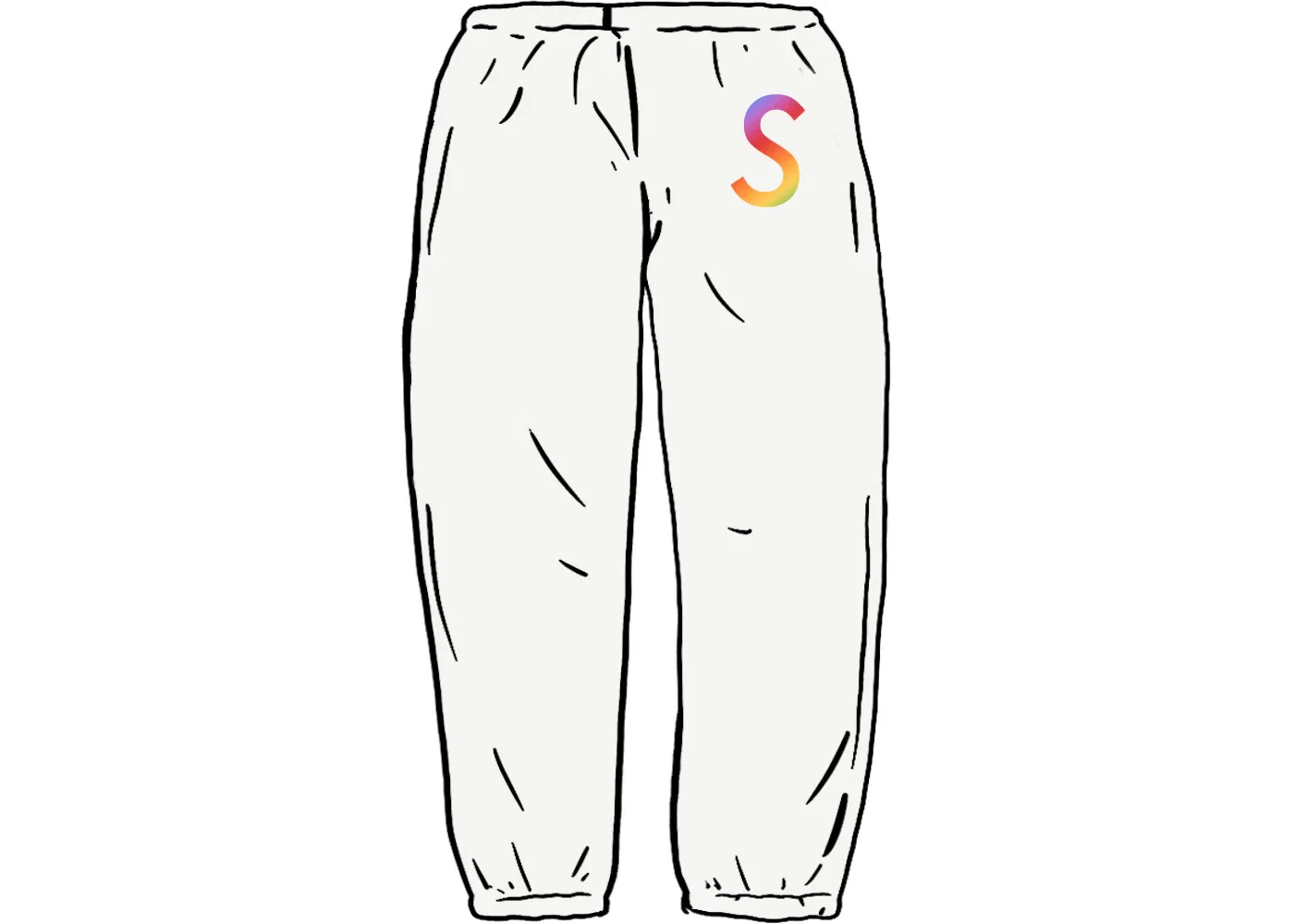 Мужские спортивные штаны с принтом Supreme Swarovski S Logo Sweatpant Supreme, White