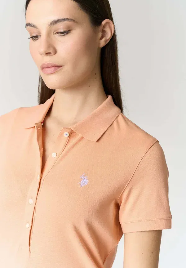 Поло из пике U.S. Polo Assn., Arancio, оранжевый — фото 4