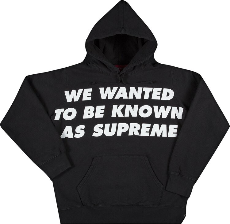 

Толстовка Supreme Known As Hooded Sweatshirt 'Black', черный