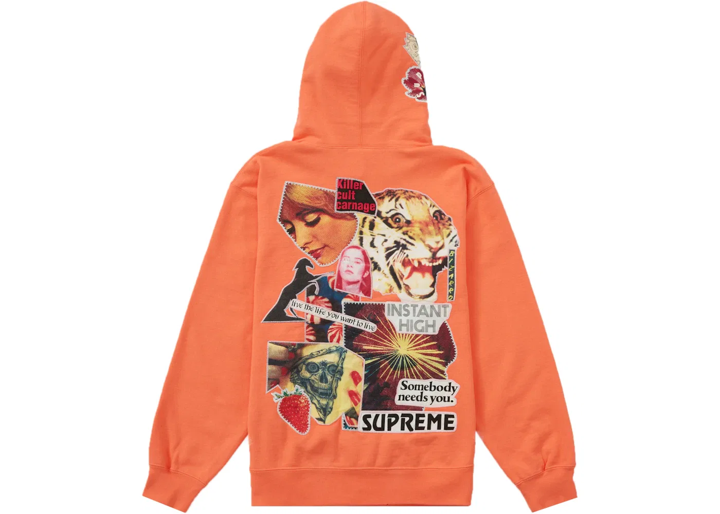 Мужская худи с принтом Supreme Instant High Patches, Apricot — фото 2