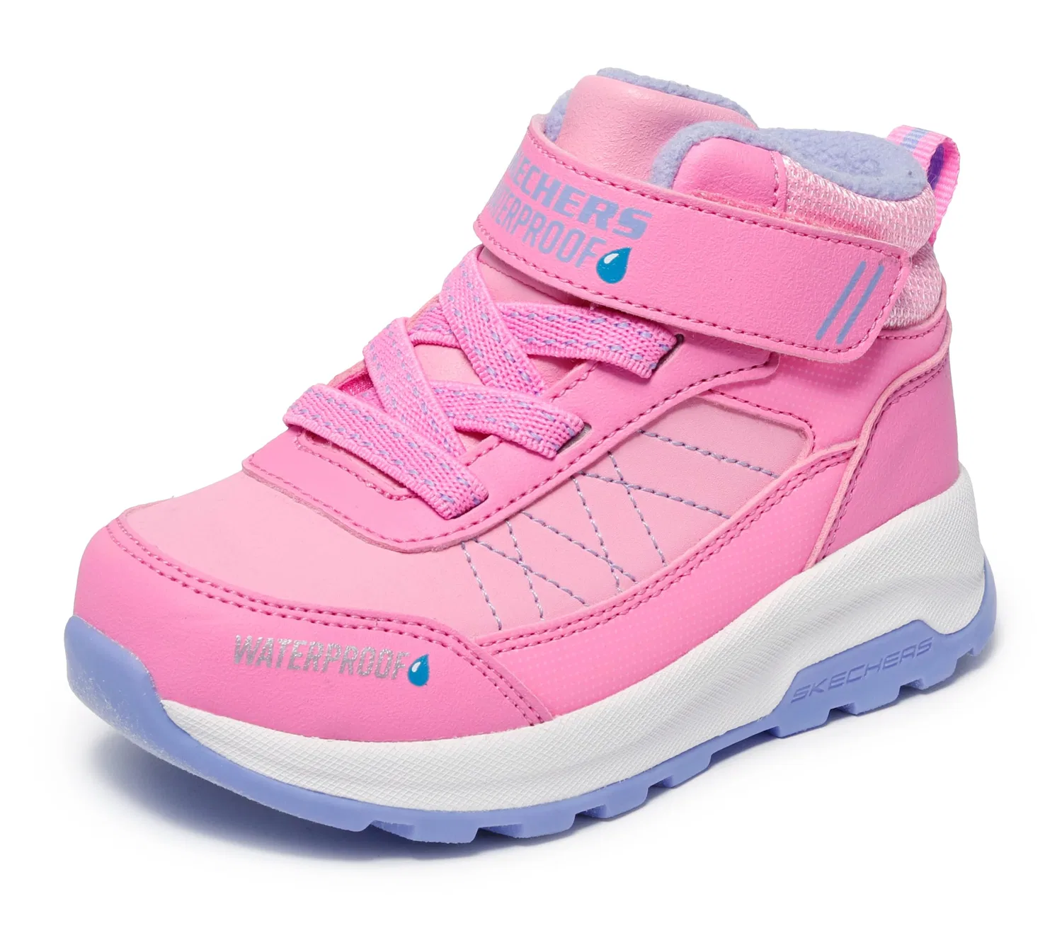 Детские ботинки для девочек водонепроницаемые Storm Blazer Artic Mass Skechers, Pink Synthetic Lavender Trim