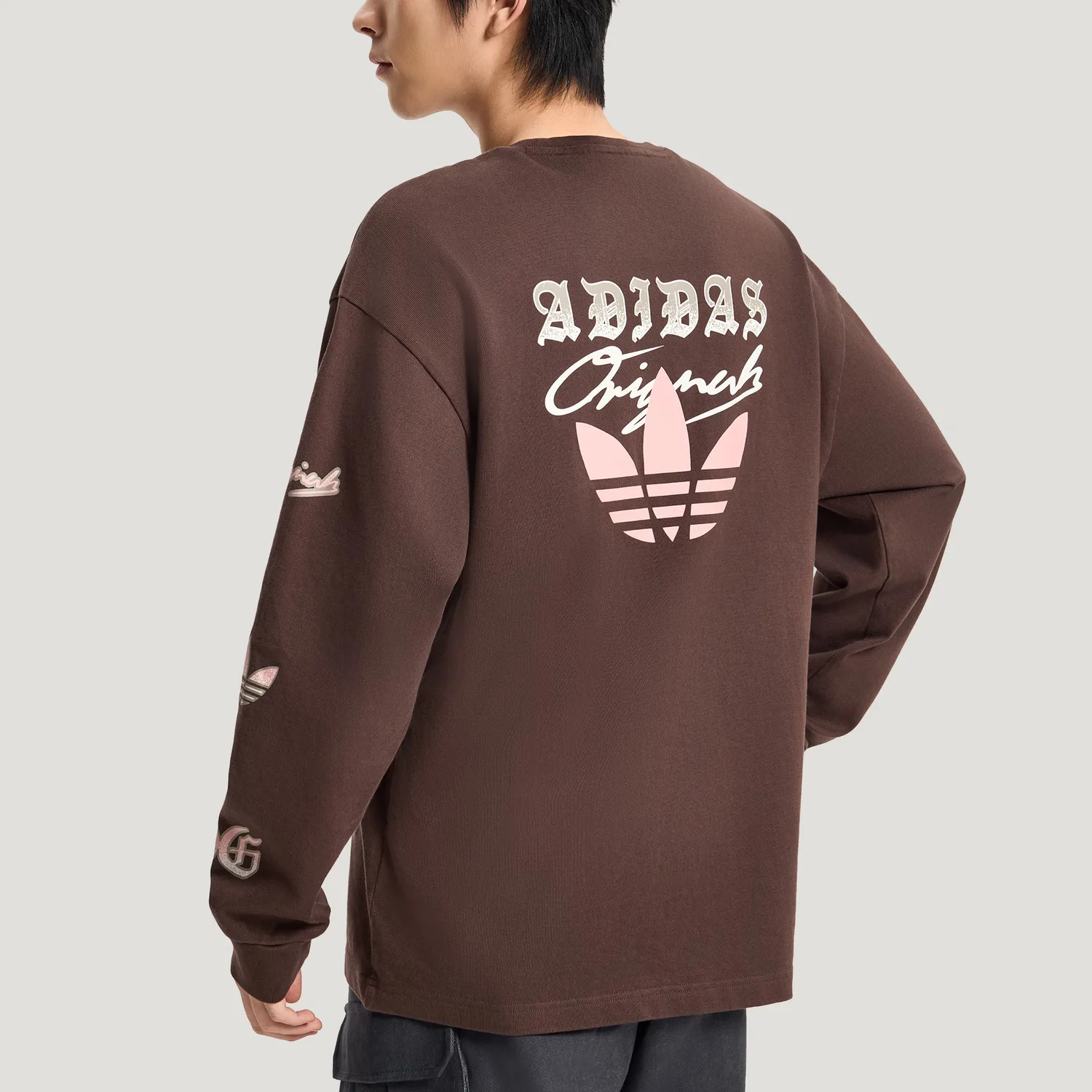 Футболка Top GFX LS мужская Adidas Originals, коричневый — фото 4