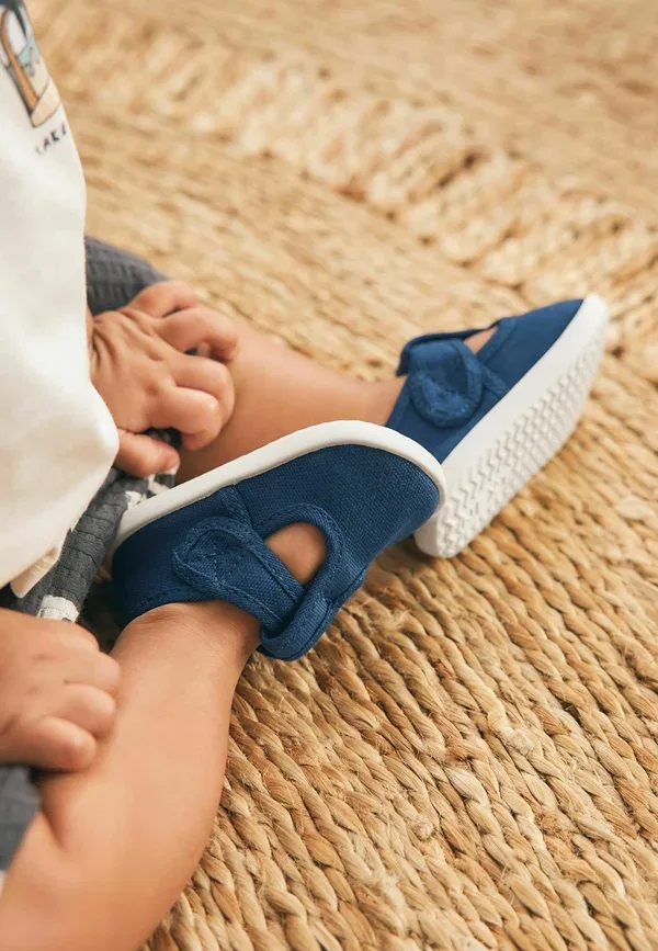 Ботинки на липучке с круглым носом Crawler T-bar Baby Shoes Next, темно-синий