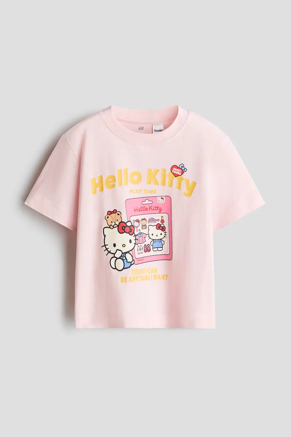 Хлопковая футболка с принтом H&M, Hellrosa/Hello Kitty