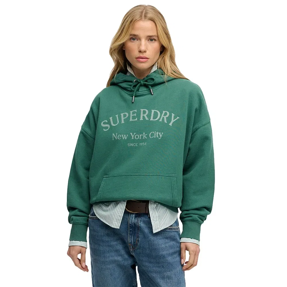 Худи Superdry Luxe Casual Relaxed, зеленый