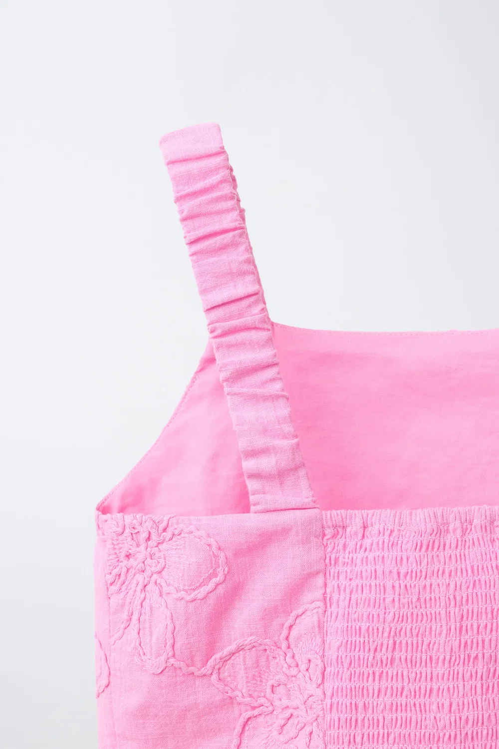 Топ с цветочной вышивкой ZARA, Mid-Pink — фото 4