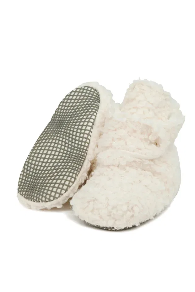 Детские тапочки для новорожденных с принтом Non-Slip sole baby slippers ilkadım home slippers anti-sweat organic cotton lined off-white Ella Bonna, Broken White