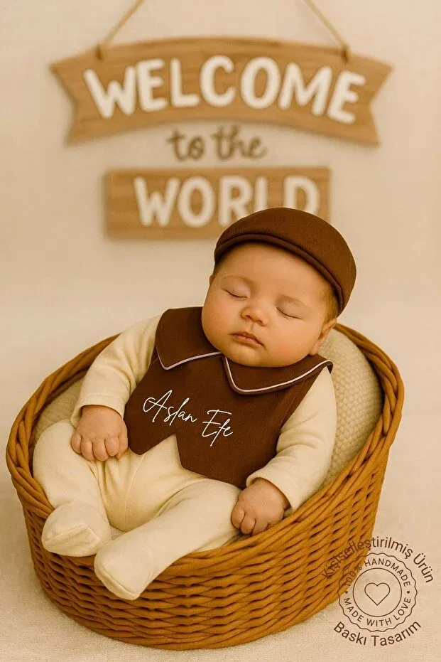 Детский комбинезон для новорожденных хлопковый Mevlüt Set Minytrendy, Brown