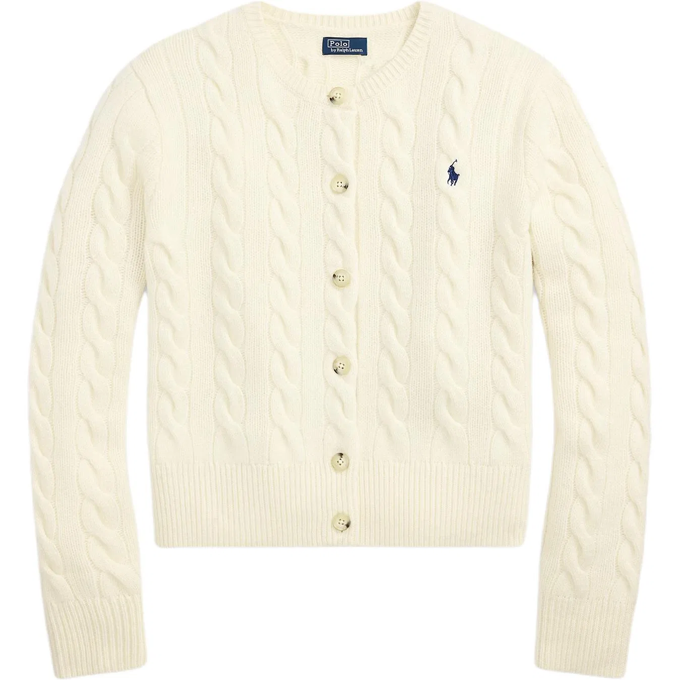 Женский кардиган с вышивкой логотипа Polo Ralph Lauren, White — фото 4
