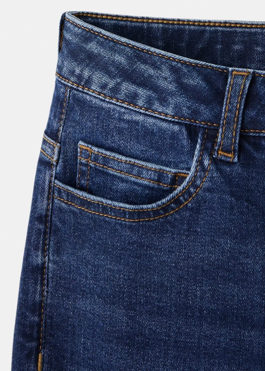 Детские джинсы MANGO KIDS Slim fit темно-синего цвета — фото 3