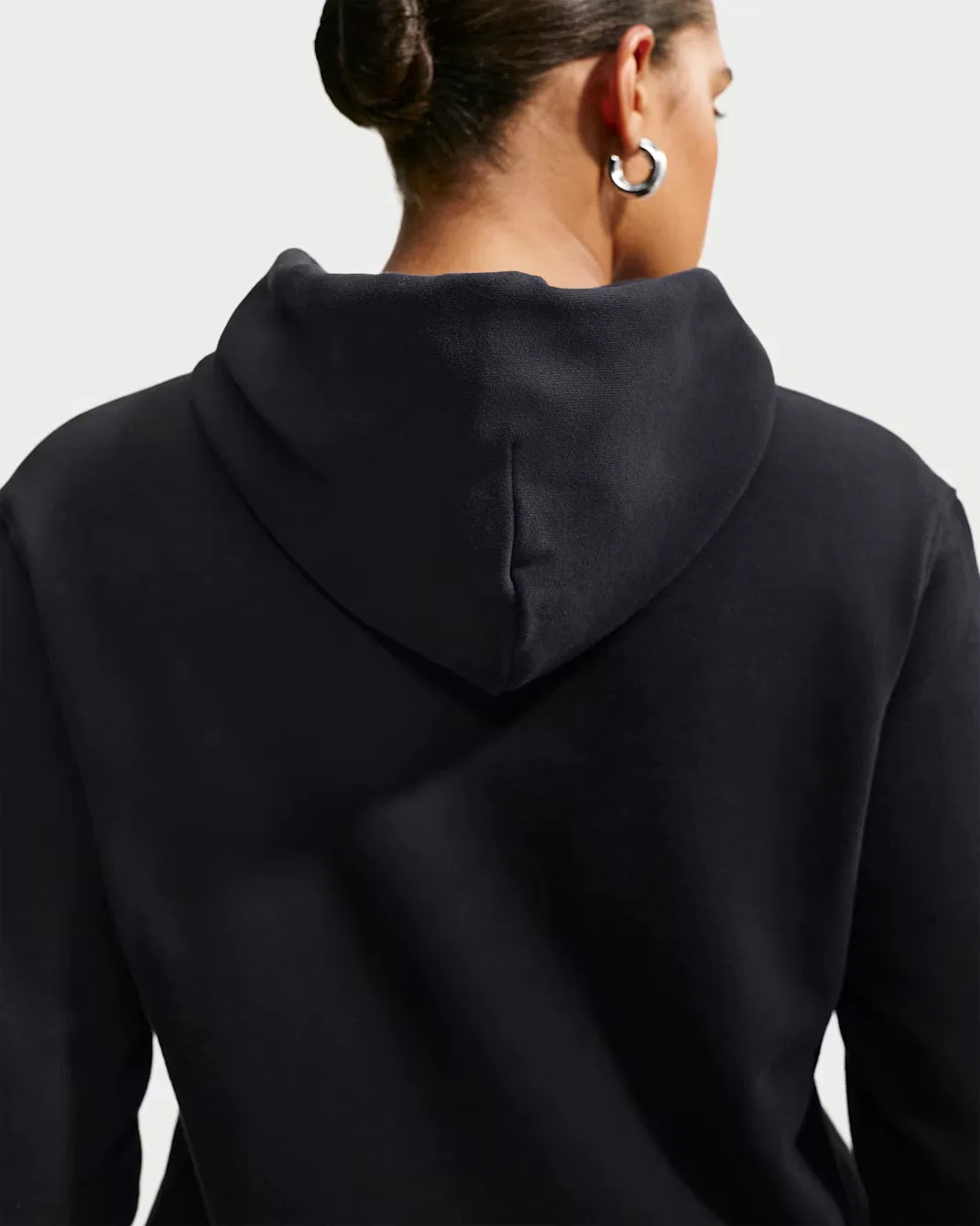 Женская толстовка с капюшоном Nike Studio Fleece Lightweight "French Terry", Total Black/Sail — фото 2
