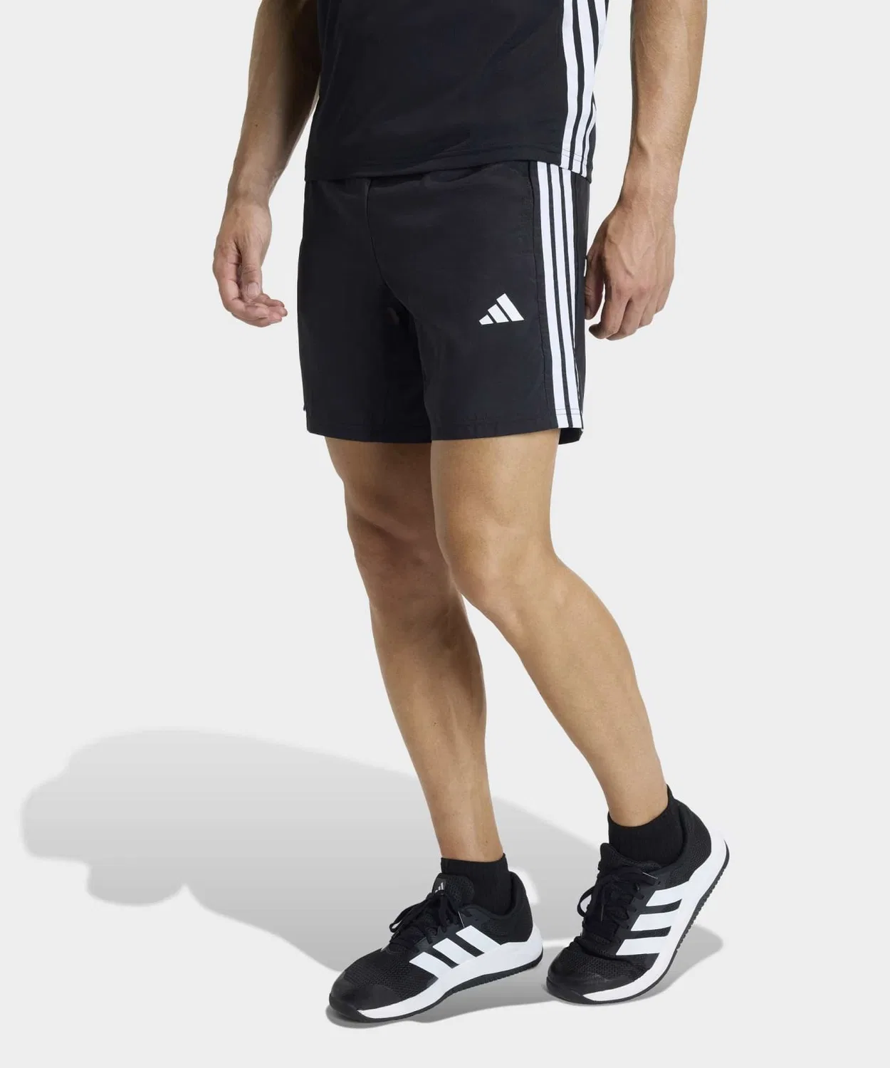 Мужские шорты с принтом полоски Adidas, Black