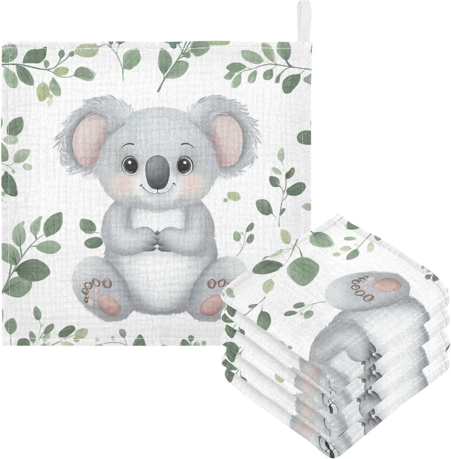 Многоразовые детские салфетки из хлопка, 5 штук, 30x30 см, JUMBEAR — фото 2