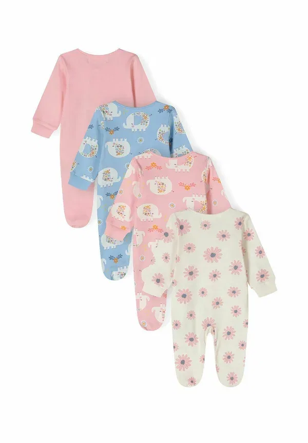 Комплект из 4 боди с длинным рукавом 100% хлопок Minoti, light pink/light blue, светло-розовый/светло-голубой — фото 3