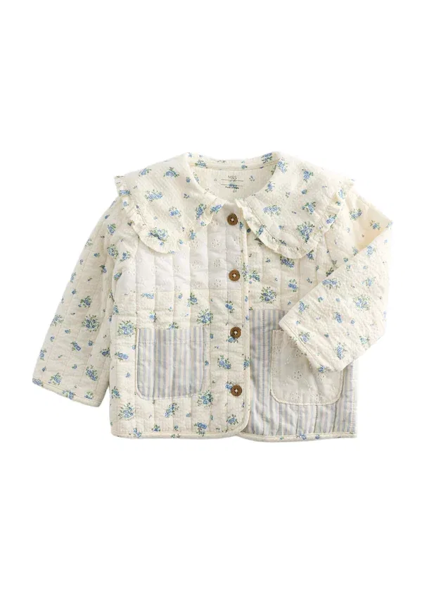 Куртка легкая с цветочным принтом Patchwork Marks & Spencer, cream mix