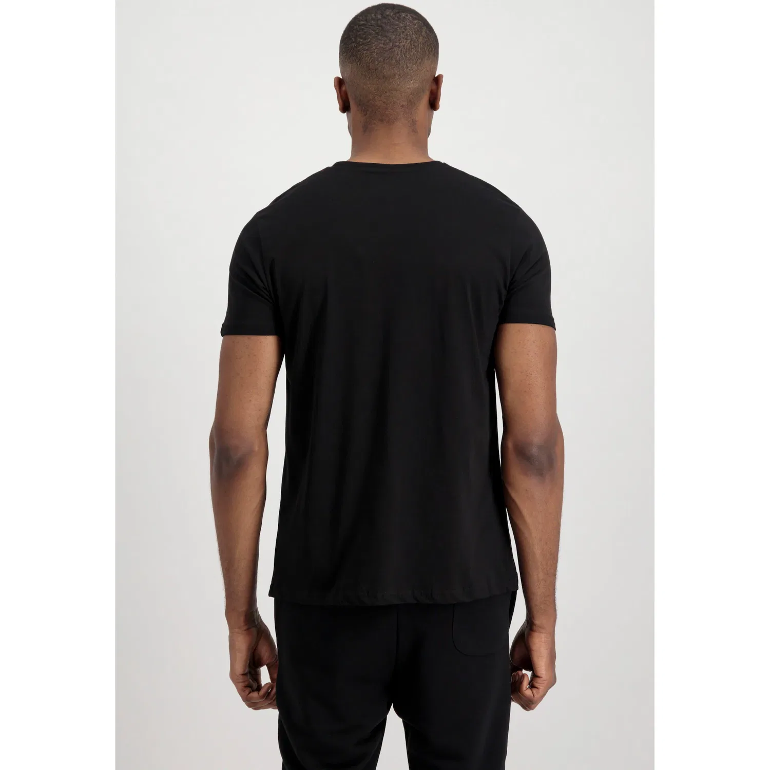 Детская хлопковая футболка с круглым вырезом Alpha Industries, Black — фото 4