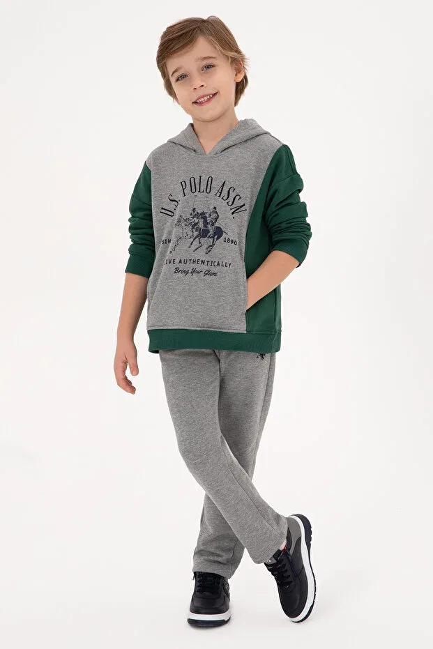 Детские спортивные штаны для мальчиков прямого кроя U.S. Polo Assn., Gray Melange