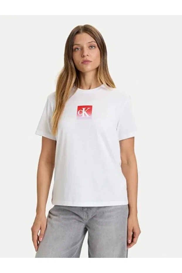 Женская футболка хлопковая Calvin Klein, White