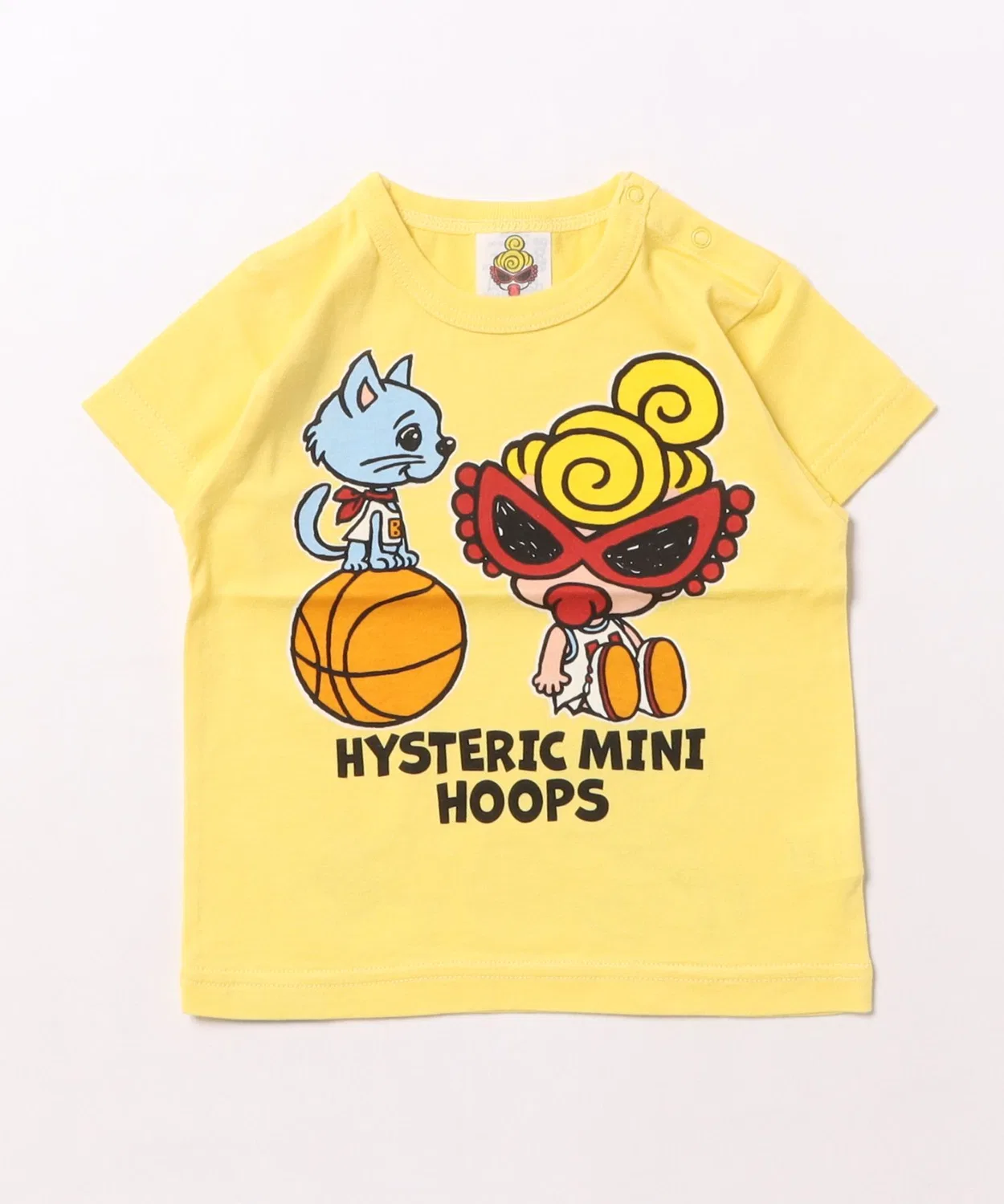 Детская футболка с принтом PLAY WITH ME MINI HYSTERIC MINI, Lemon Yellow