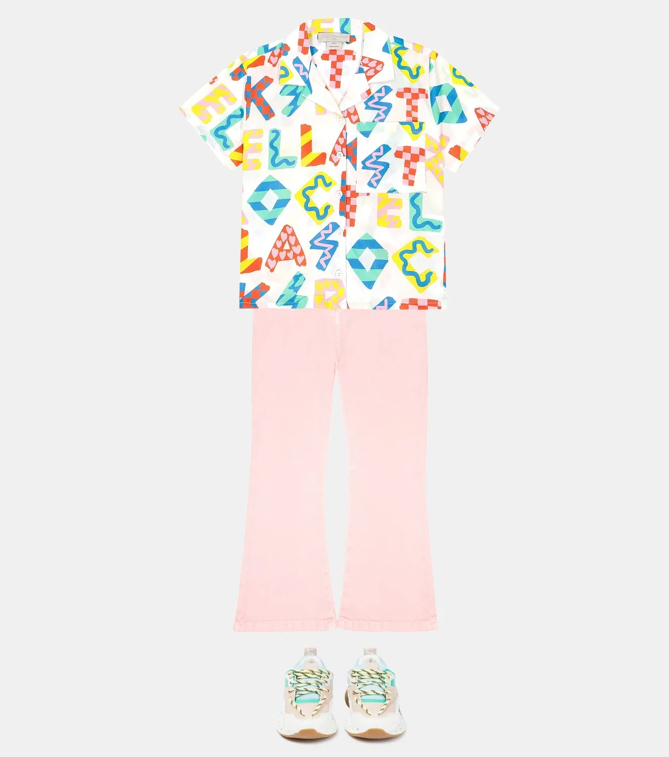 Рубашка из хлопка с принтом Stella Mccartney Kids, белый — фото 2