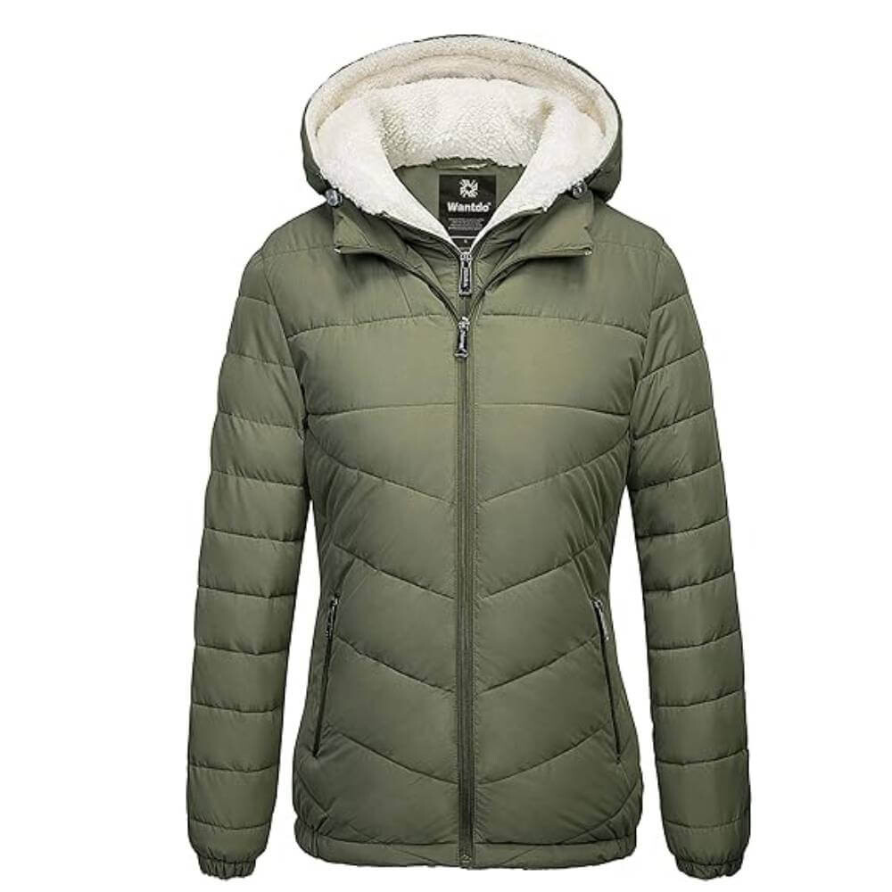 

Куртка утепленная с капюшоном Wantdo, зеленый
