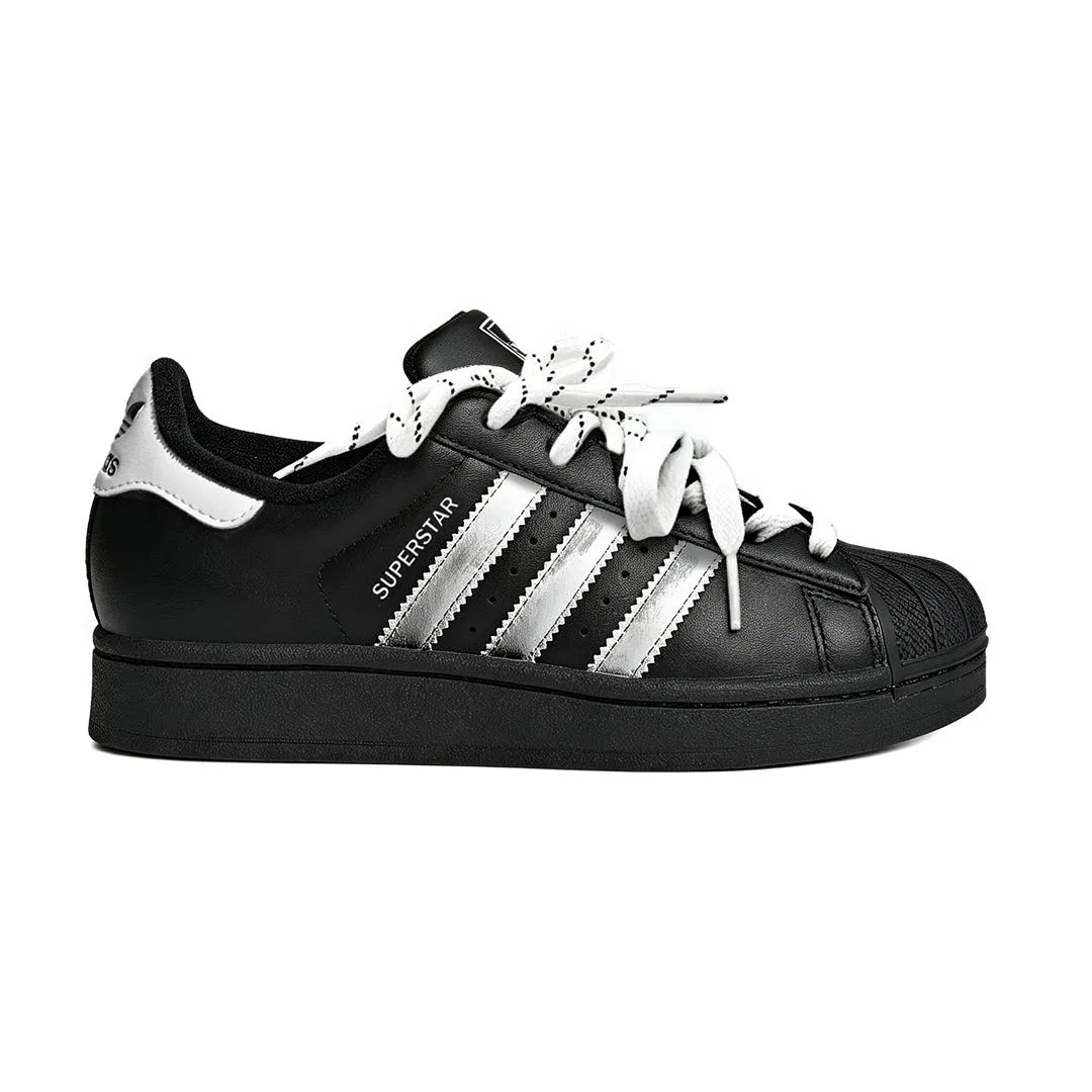 Детские кроссовки для скейтбординга с принтом Adidas Originals Superstar, Black Silver — фото 3