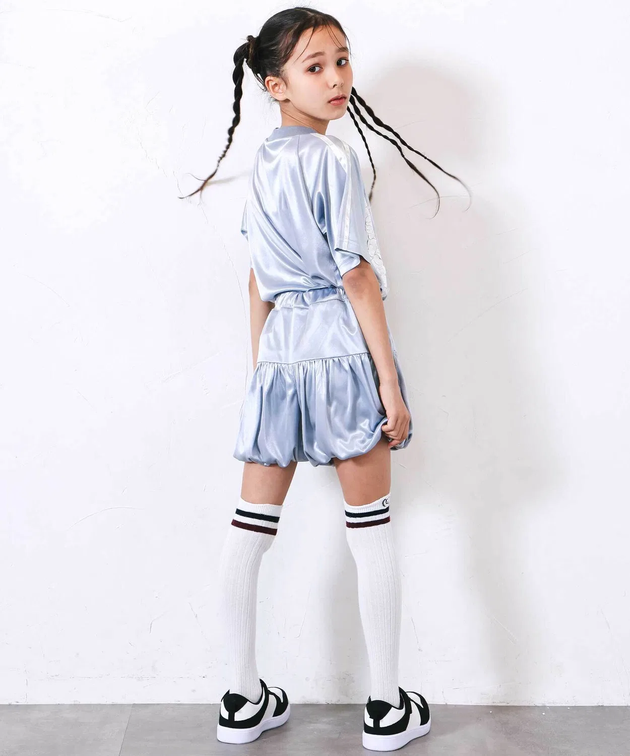 Детская юбка-шорты с длиной миди, модель Side Piping, nexchic, Navy — фото 4
