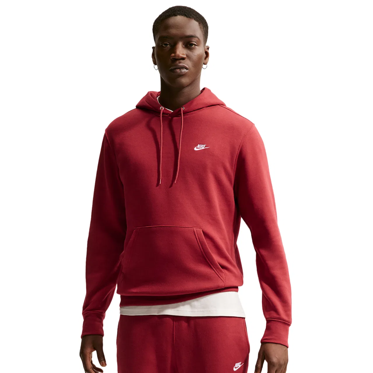 Мужская толстовка Club Pullover Nike, красный/белый