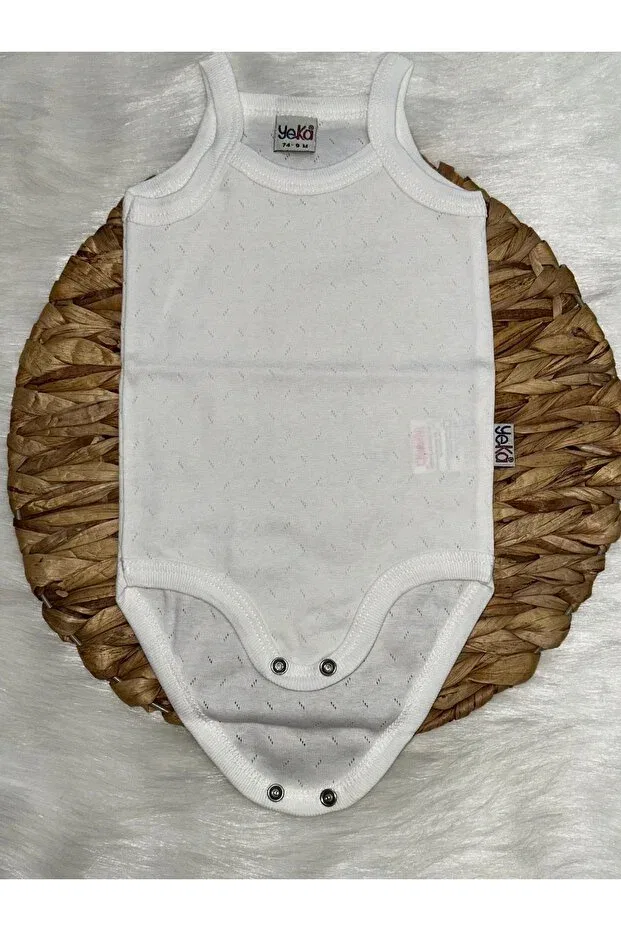 Детское боди для новорожденных с геометрическим принтом Yeka Bebe, Nude Color — фото 3