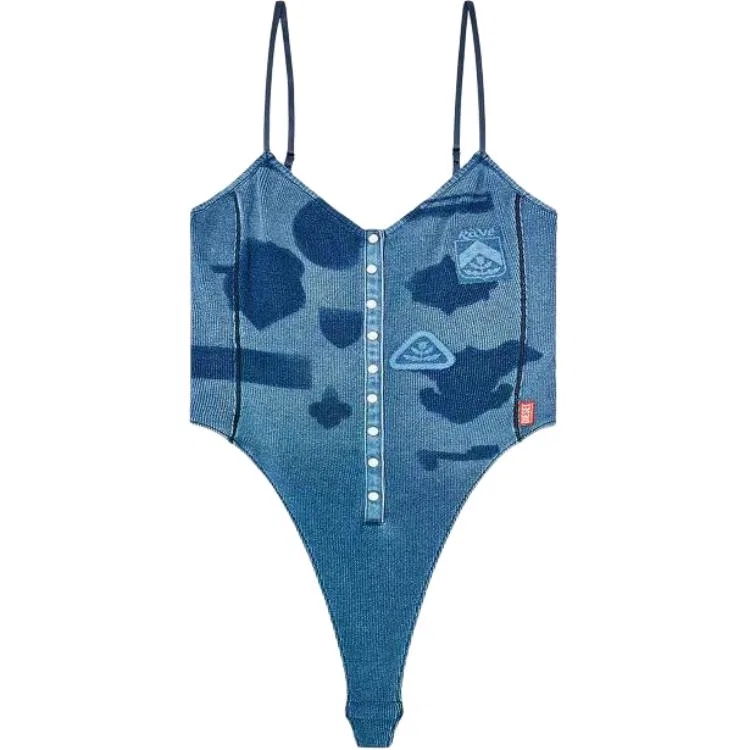Женская майка на бретелях с приталенным силуэтом DIESEL, Blue — фото 3