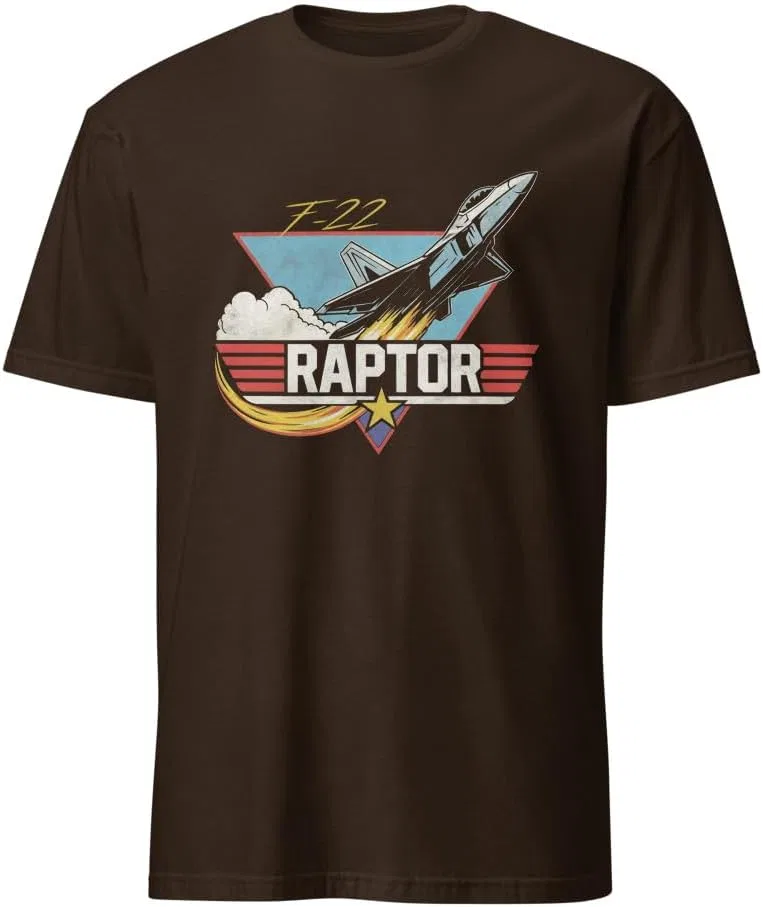 Мужская футболка с принтом F-22 Raptor Generic, Dark Chocolate