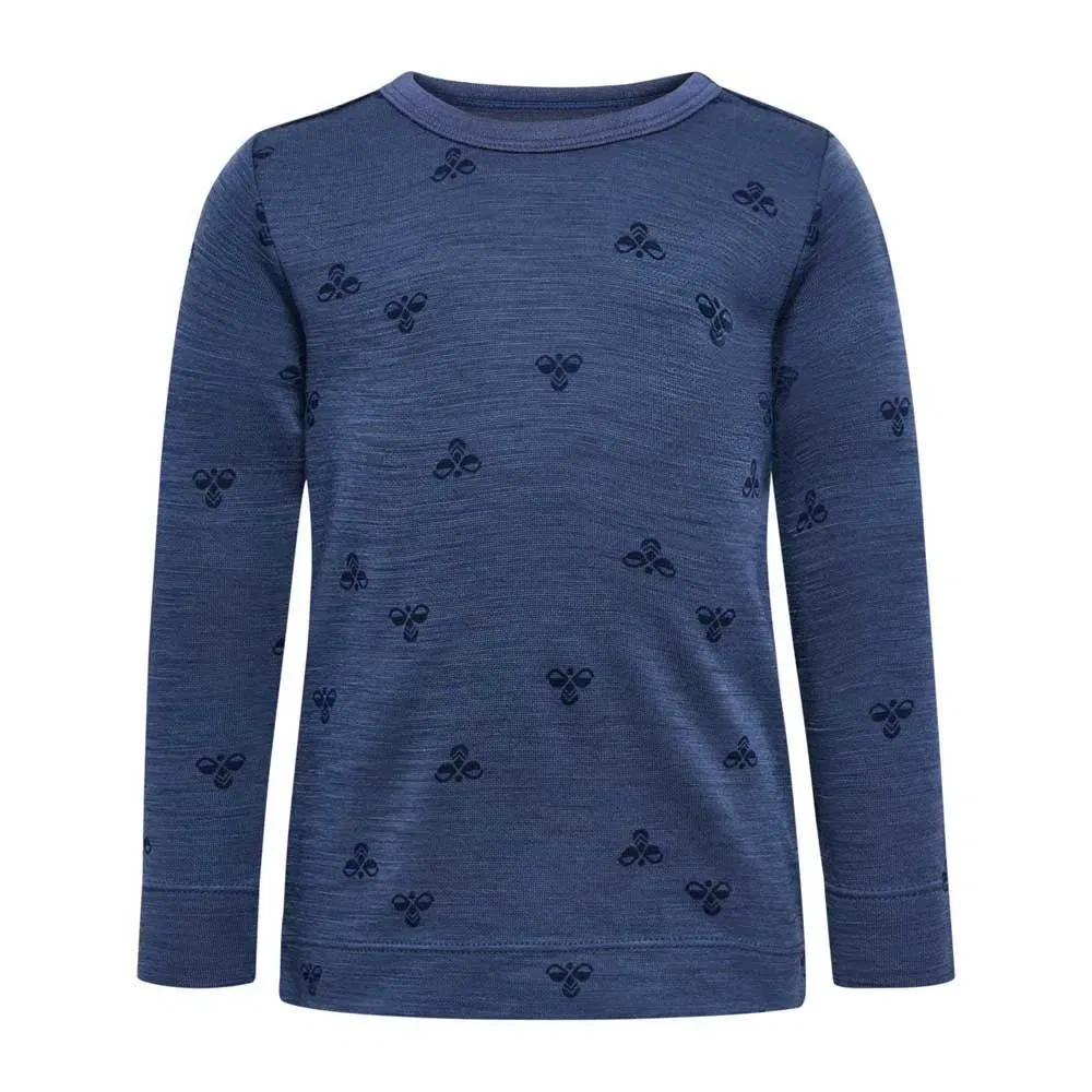 Футболка с длинным рукавом Mini Wool Hummel, синий — фото 3