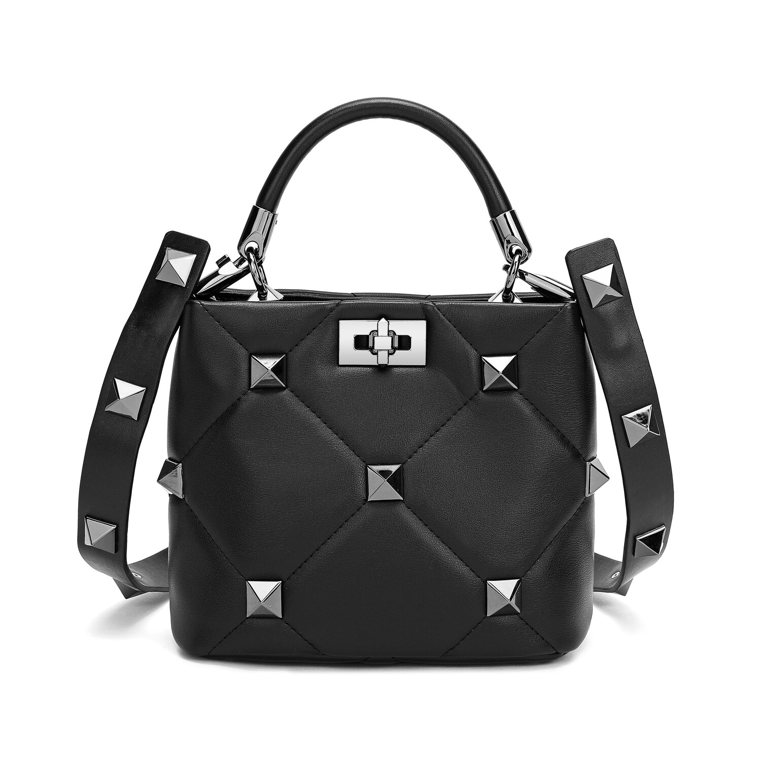 

Стеганая кожаная сумка через плечо/плечо Tiffany & Fred из овчины Tiffany & Fred Paris, цвет Black On Black