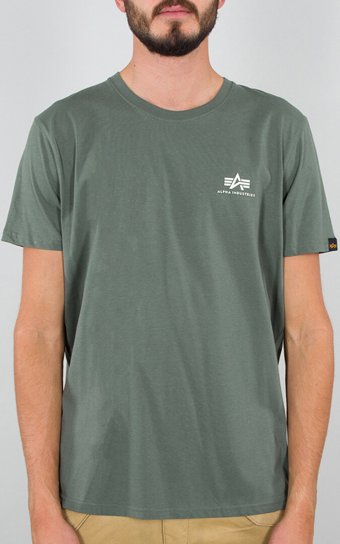 

Футболка Alpha Industries Basic T Small Logo, зеленая