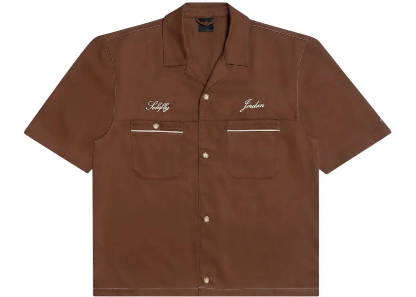 Мужская рубашка с принтом Jordan x SoleFly Barista Shirt Jordan, Cacao Wow/Fossil