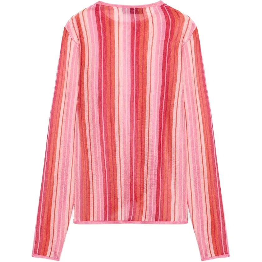 Женский свитер с принтом Red/White ZARA, Красный/Белый — фото 3