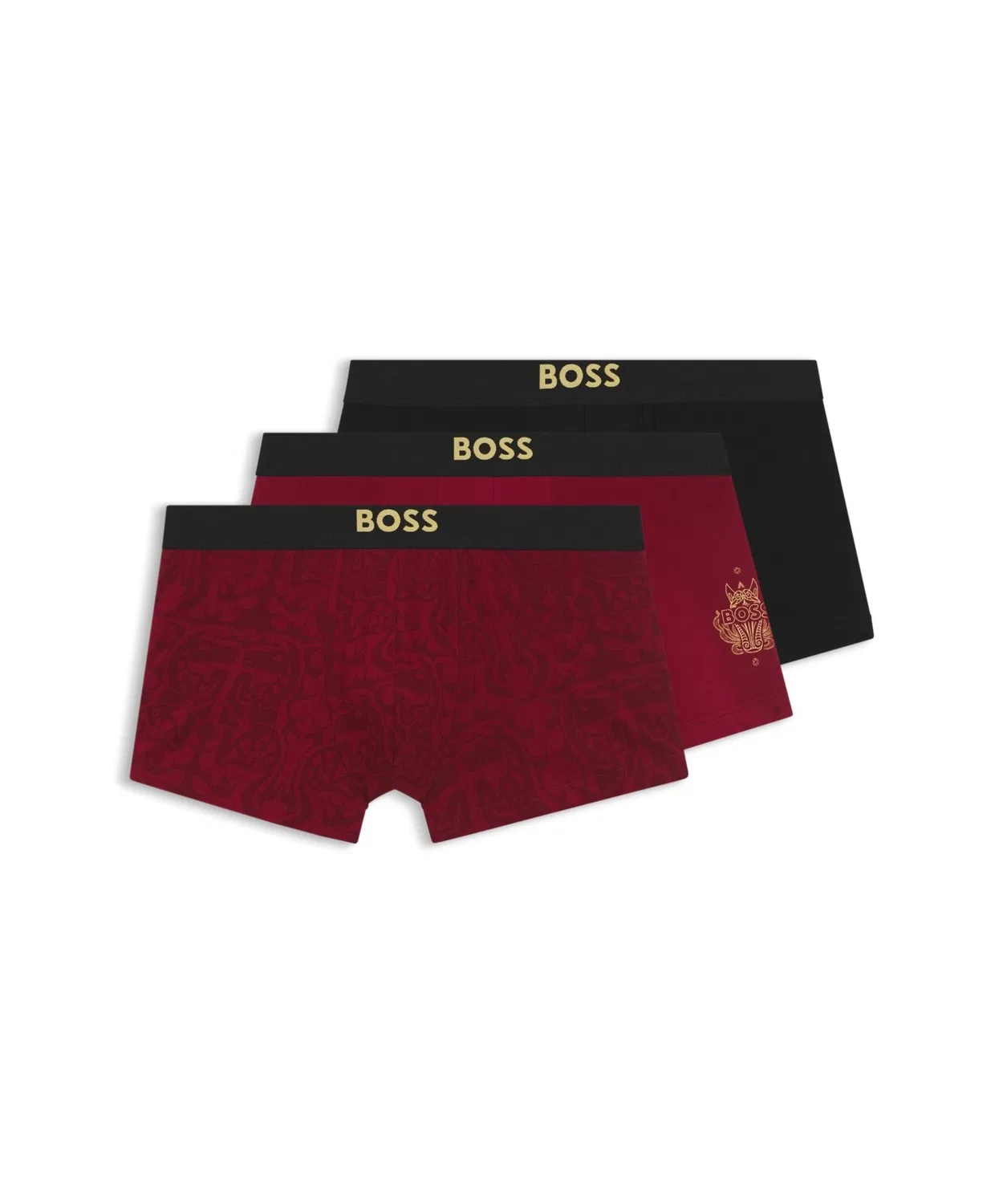Мужской комплект боксеров с принтом Year of the Horse BOSS, Red